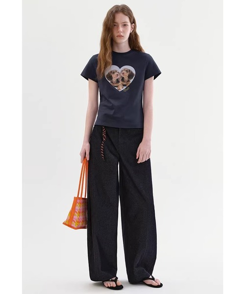 tシャツ ダックスフンドモチーフ プリントT 半袖Tシャツ FX26S022 