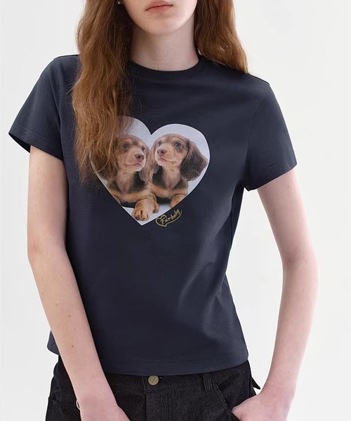 tシャツ ダックスフンドモチーフ プリントT 半袖Tシャツ FX26S022 