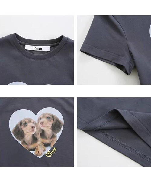 tシャツ ダックスフンドモチーフ プリントT 半袖Tシャツ FX26S022 