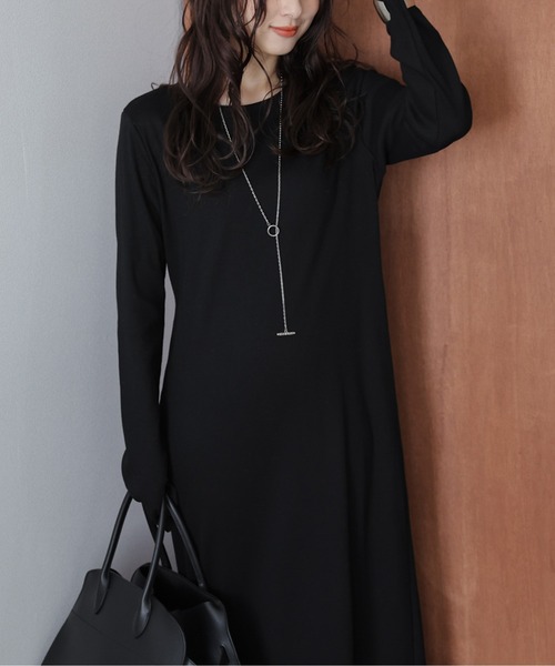 「La-gemme」 長袖ワンピース M チャコール レディース_画像5