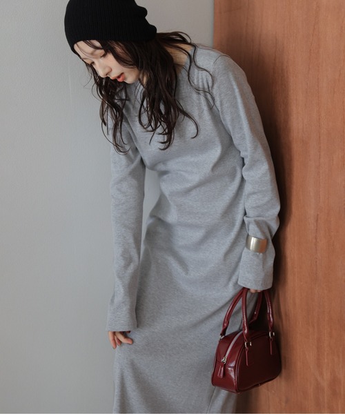 「La-gemme」 長袖ワンピース M チャコール レディース_画像6