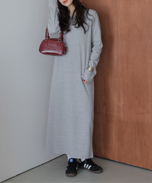 「La-gemme」 長袖ワンピース M チャコール レディース_画像7