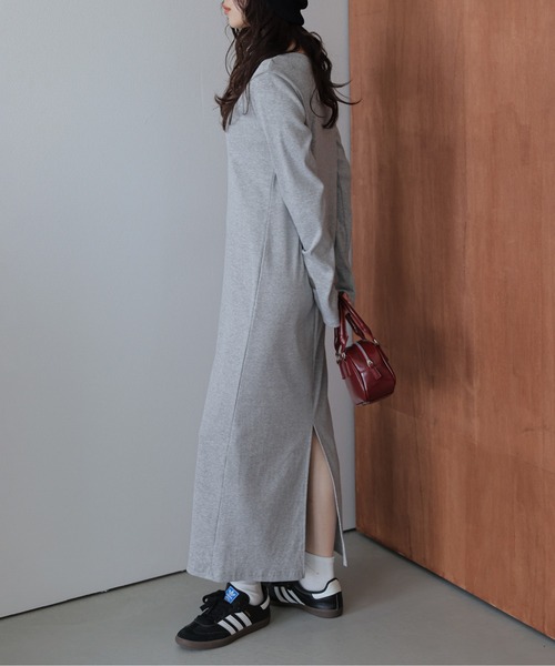 「La-gemme」 長袖ワンピース M チャコール レディース_画像9