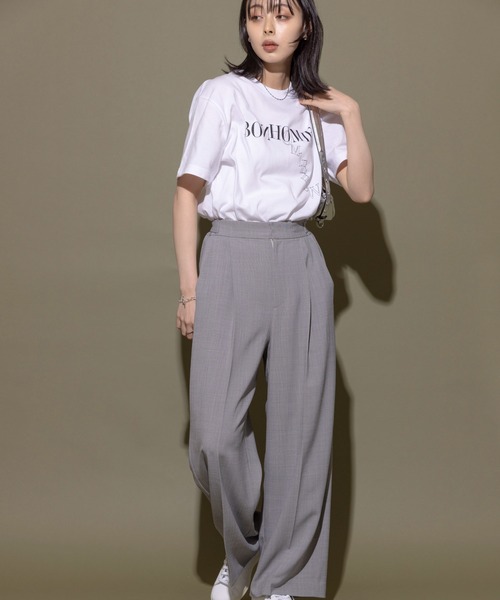 「Eimee Law」 半袖Tシャツ 38 ブラック×ホワイト レディース_画像3