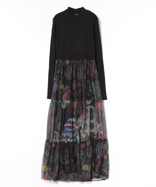 「Desigual」 ドッキングワンピース M ブラック レディース_画像3