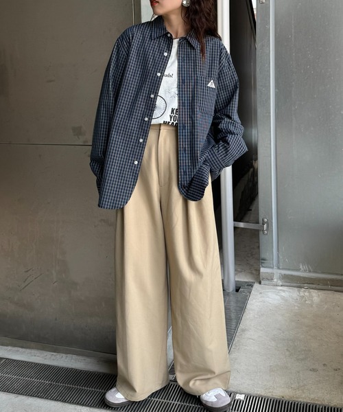 「GEVACO」 長袖シャツ MEDIUM ネイビー メンズ_画像2