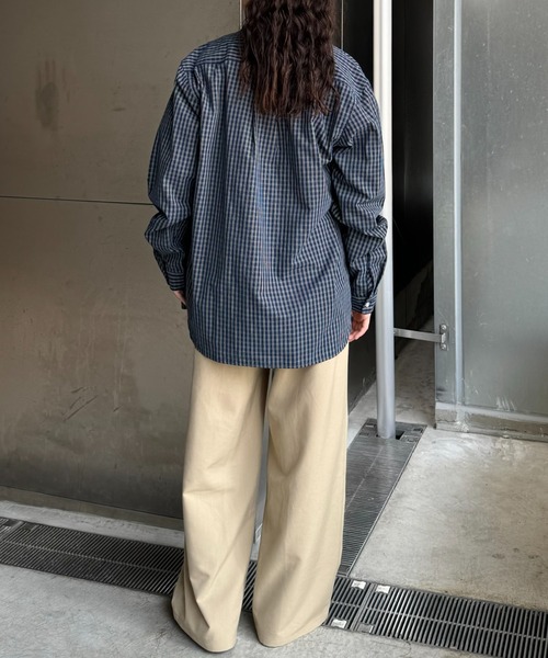 「GEVACO」 長袖シャツ MEDIUM ネイビー メンズ_画像6