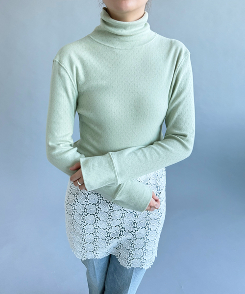 tシャツ 「PAN for LULU」EYELET MESH LACE TURTLE レディースの画像