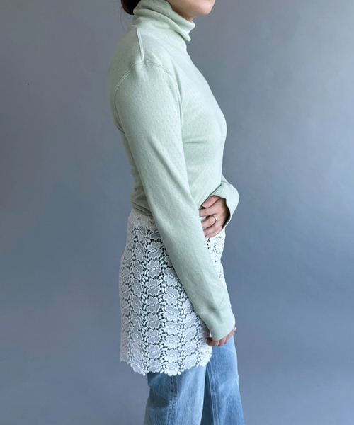 tシャツ 「PAN for LULU」EYELET MESH LACE TURTLE レディースの画像