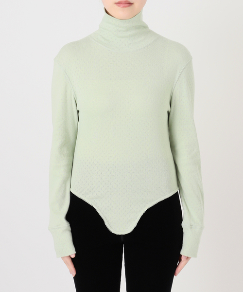 tシャツ 「PAN for LULU」EYELET MESH LACE TURTLE レディースの画像