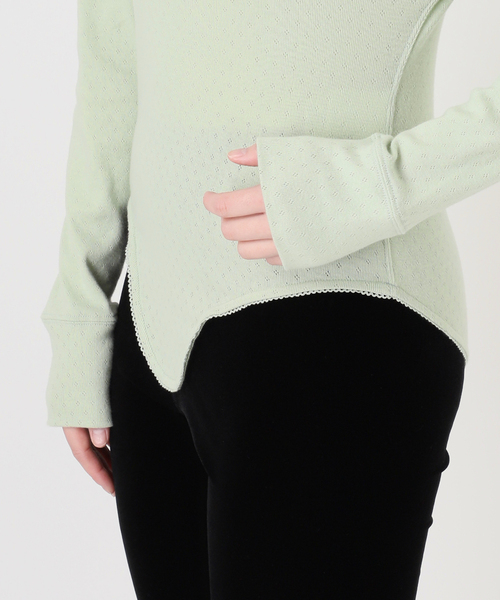 tシャツ 「PAN for LULU」EYELET MESH LACE TURTLE レディースの画像