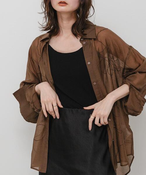 ブラウス シャツ シシュウシアーシャツ レディースの画像