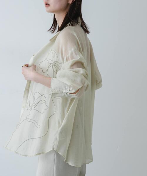 ブラウス シャツ シシュウシアーシャツ レディースの画像