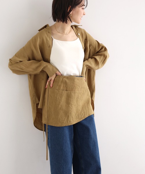 evernavy スカート リネンラップスカート（レイヤード用） 巻き