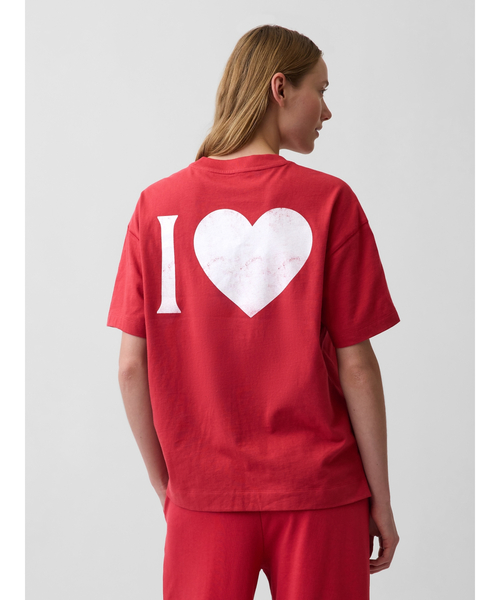 GAP（ギャップ） tシャツ 半袖 オーバーサイズ GAPハートロゴTシャツ
