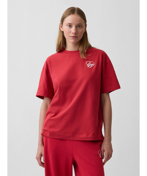 GAP（ギャップ） tシャツ 半袖 オーバーサイズ GAPハートロゴTシャツ