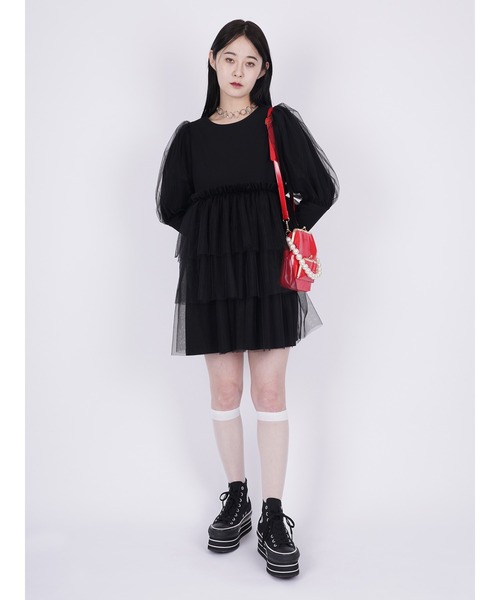 PAMEO POSE（パメオ ポーズ） 長袖ワンピース FREE ブラック