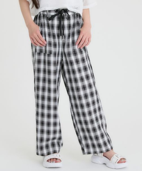 chacoco34★新品 ピンクラテ★ストレッチイ－ジ－パンツ 140 PINK-latte（ピンクラテ） ワイドパンツ パンツ 「接触冷感」さらっと