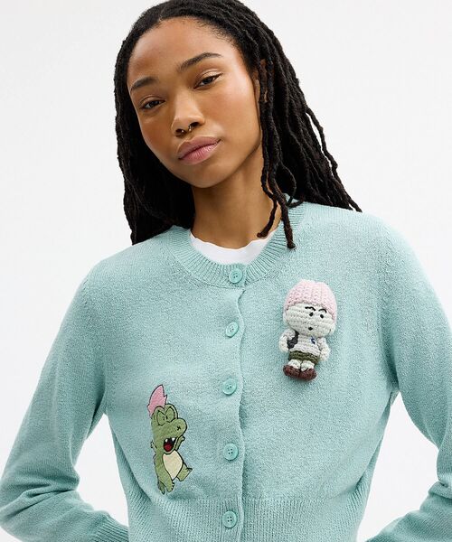 カーディガン 「COACH | BRAIN DEAD」プラッシュ キャラクター カーディガン・オーガニック コットン レディースの画像
