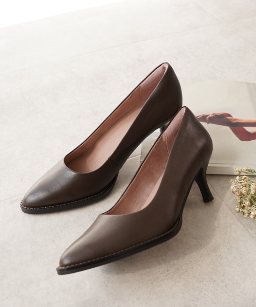 「Piedi Nudi」 パンプス 24.0cm ダークブラウン レディース_画像8
