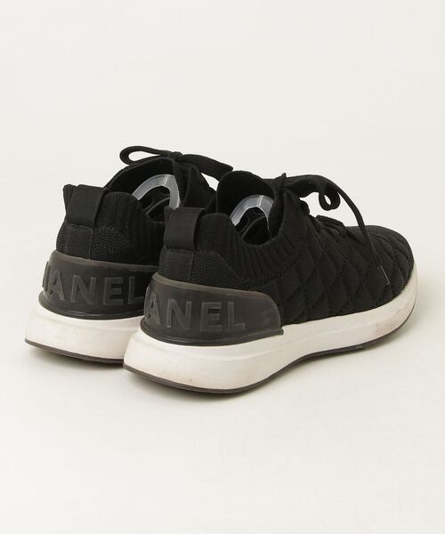 シャネル ローカットスニーカー 37 キャンバス レザー ブラック ホワイト CHANEL（シャネル） ローカットスニーカー 37 ブラック レディース