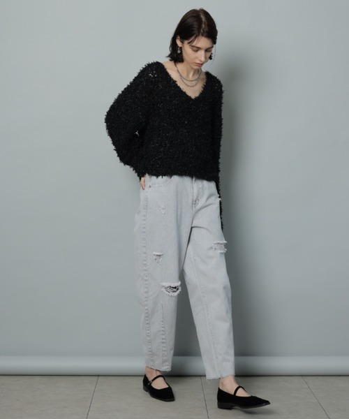 「CADUNE」 デニムパンツ 38 ブルー レディース_画像6