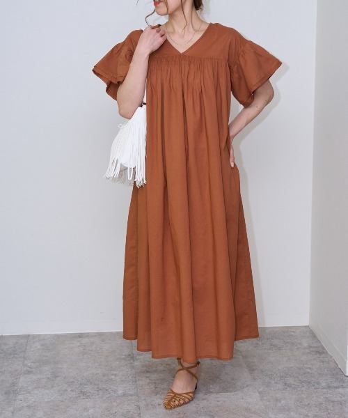 TRIANGLE PALETTE ワンピース ふんわり フレアワンピース（インド綿  