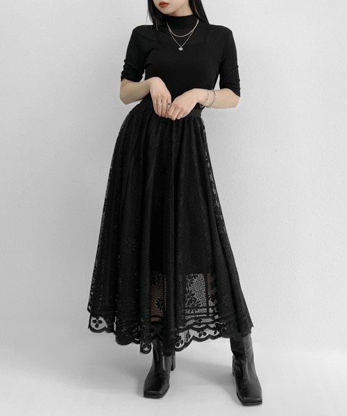 LVEU. スカート レディース Lace flare skirt / レースフレア