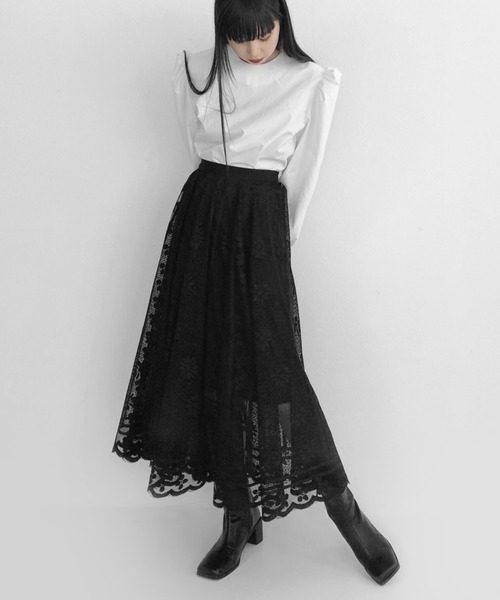 LVEU. スカート レディース Lace flare skirt / レースフレア