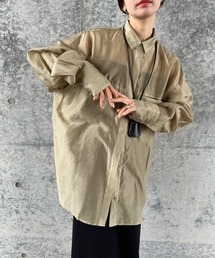 ブラウス シャツ 「サイズ展開あり」シアーオーバーサイズシャツ  