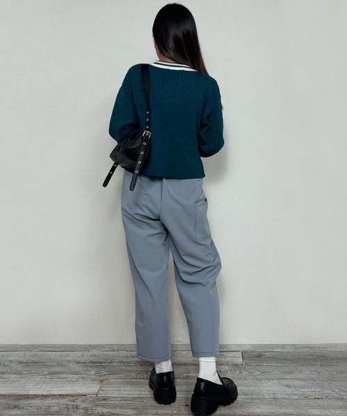 パンツ 配色ステッチイージーサルエルパンツ レディース : ZOZOTOWN