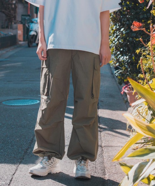 ワイドパンツ カーゴパンツ 「ADAMPATEK/アダムパテック」used wash cargo pants ユーズド加工カーゴパンツ メンズ レディース