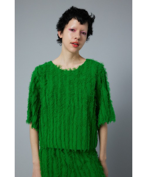 HeRIN.CYE tシャツ Fringe 2way knit tops フリンジツーウェイ