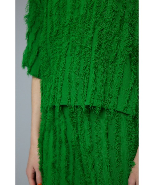 HeRIN.CYE tシャツ Fringe 2way knit tops フリンジツーウェイ
