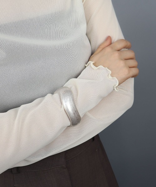 ☆アネモネ☆ オーストリッチ アーム用 バングル 白 CEMO NEMO（セモネモ） バングル 「金属アレルギー対応」 マット