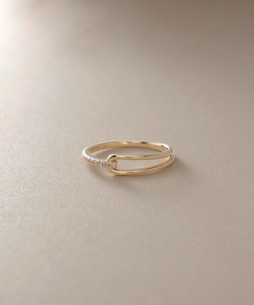 COCOSHNIK（ココシュニック） 指輪 リング K10ダイヤモンド ハーフ