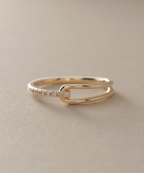 COCOSHNIK（ココシュニック） 指輪 リング K10ダイヤモンド ハーフ