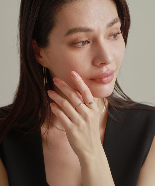 COCOSHNIK（ココシュニック） 指輪 リング K10ダイヤモンド ハーフ