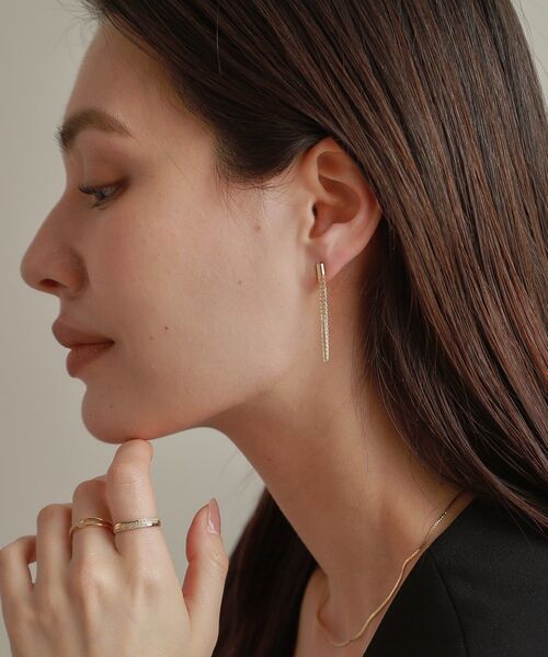 美品 ココシュニック k10 YG 12号 サークルモチーフワイド リング 指輪 COCOSHNIK（ココシュニック） 指輪 リング K10ダイヤモンド ハーフ