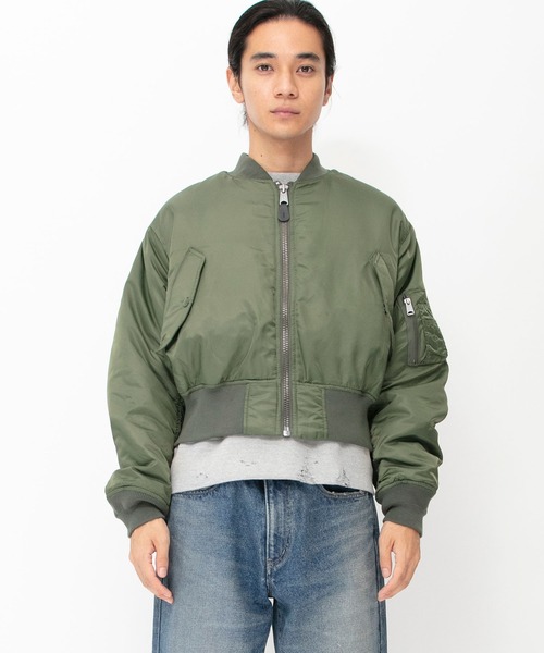 古着 短丈 MA-1 TOP KHAKI ma1 ma-1 「TOP KHAKI」MA-1ナイロンショート
