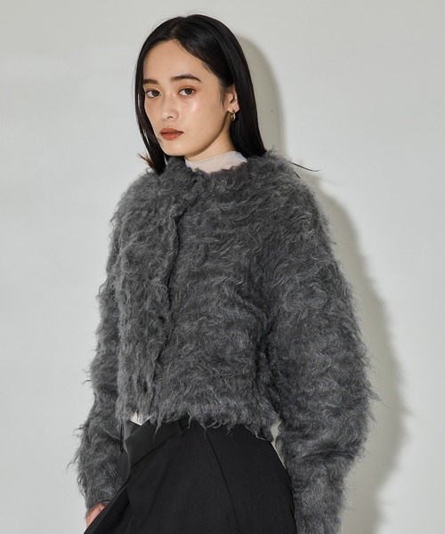 カーディガン 「CLANE/クラネ」SHAGGY SHORT CARDIGAN/シャギー  