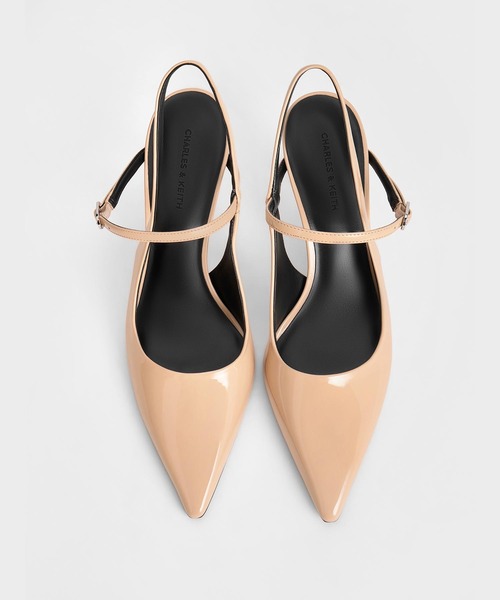 ベージュと黒のスリングバックパンプス CHARLES ＆ KEITH（チャールズ&キース） パンプス ツートーンヒール