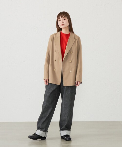〈 MACKINTOSH PHILOSOPHY 〉ダブルブレストべルテッドコート ダブルブレストネイビーブレザー(ジャケット)｜MACKINTOSH