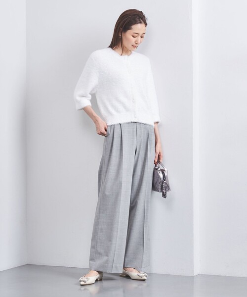 新品未使用　ユナイテッドアローズ　麻50%夏物スラックスパンツ UNITED ARROWS スラックス パンツ 2タック ワイドパンツ
