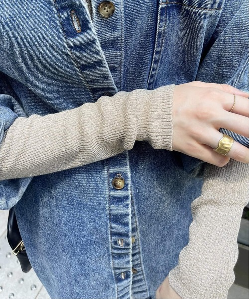 Spick＆Span ニット 「追加」ラメリブクルーネックプルオーバー