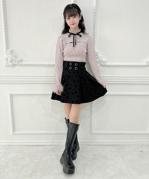 アキjean paul gaultier フレアスカート クチュールバイロジータ スカート 花柄フロッキーフレアスカート