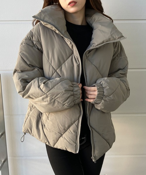 GLAMOROUS JANE ダウンコート ダウンジャケット ダイヤキルトスタンド