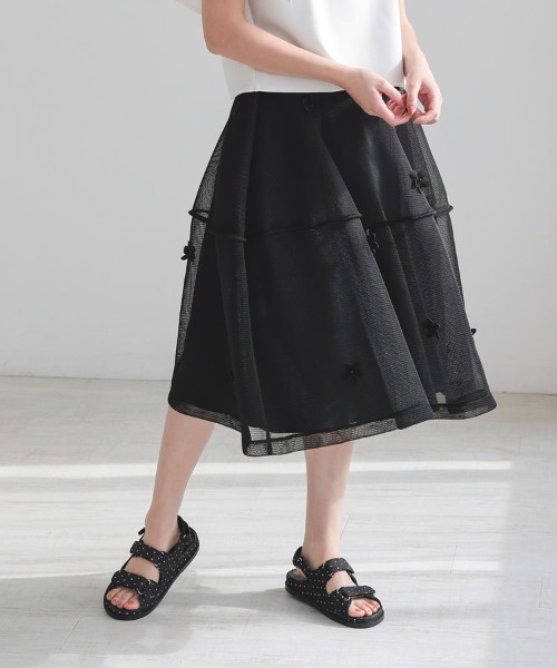 ⭐️新品、タグ付　DONOBAN フローレット　スカート　ブラック DONOBAN（ドノバン） スカート フラワーメッシュスカート : ZOZOTOWN