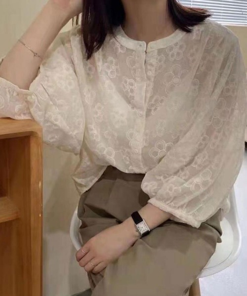 Sally Lunn ブラウス シャツ 花柄レースシャツ レディース