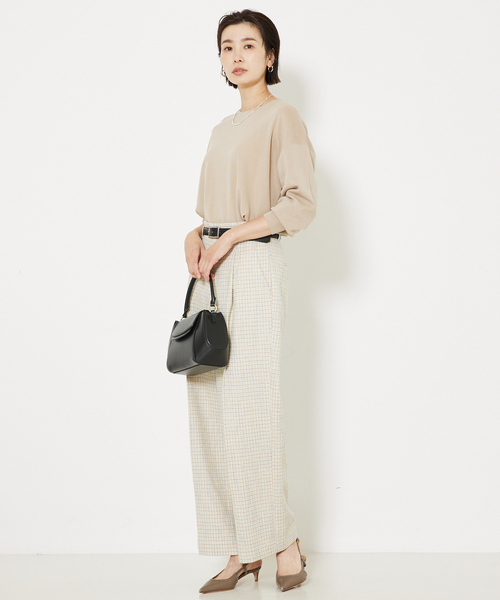 qualite（カリテ） パンツ ミックスカラーツイードパンツ レディース